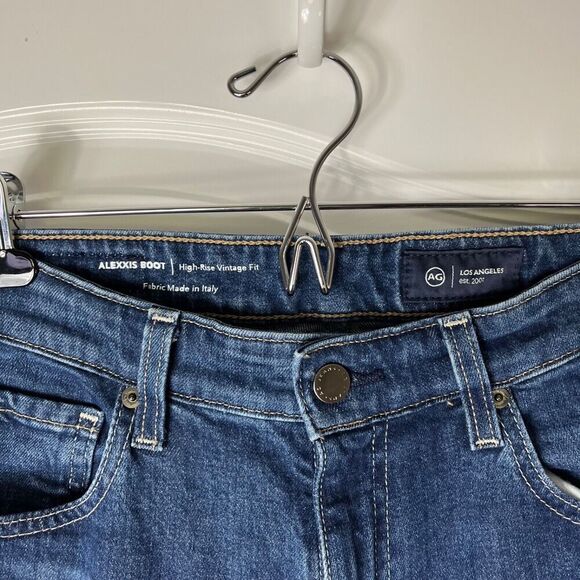 AG Adriano Goldschmied Alexxis Boot High Rise Vintage Fit Denim 27 Raw Hem - Picture 4 of 8